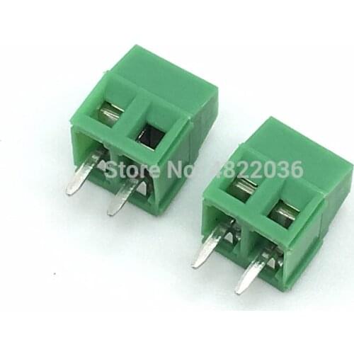 100pcs PCB Screw Terminal Block Connector KF128-2P 2Pin Green KF128-3.5/3.81mm