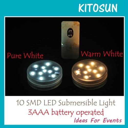 20pcs/lot 3AAA Battery Operated Super Bright 10 White 100% Waterproof LED Flower Vase Light Submersible Floralyte FLoral Light