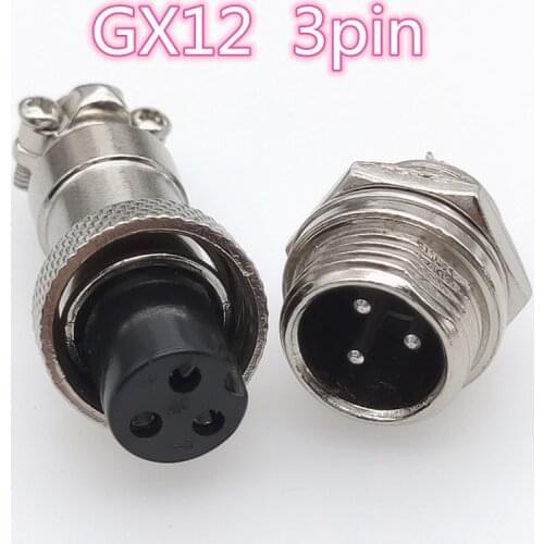 5Pcs/Lot Gx12-3 3Pin Male + Female 12Mm L88-93 Wire Circular Panel Connector Aviation Socket Plug Wit