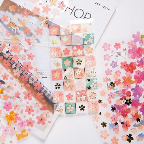 5 pcs New Colorful Flowers Wreath Paper Sticker Package DIY Diary Decoration Sticker Album Scrapbooking Kawaii Stationery