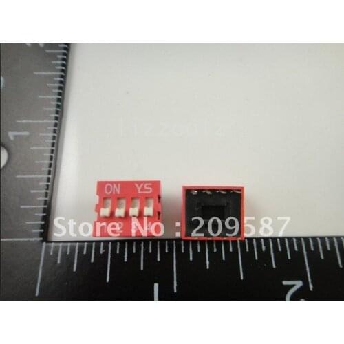 50pcs 4P 4 Position DIP Switch 2.54mm Pitch 2 Row 8 Pin Slide DIP Switch