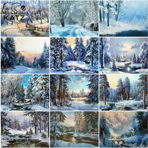 Snow Forest Diamond Painting Landscape Painting Embroidery Crossing Diy Mosaic Art Gift Handmade Cross Stitch Home Decoration