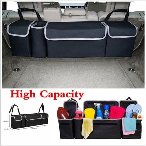 Car Organizer Trunk Backseat Storage Bag Net High Capacity Multi-use Oxford Back Interior Accessories Automobile Seat for boat