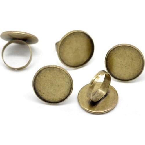 Free shipping!!!!!400 pcs/lot Bronze Tone Adjustable Ring Settings fit Cameo