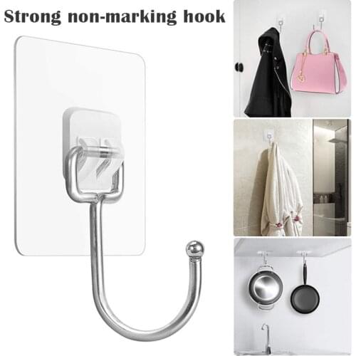 Large Adhesive Hooks Waterproof and Rustproof Wall Hooks for Hanging Heavy Duty Metal Towel and Coats Hooks LXY9