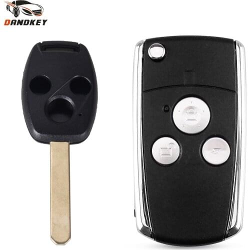 Dandkey Modified Flip Folding 3 Button Remote Key Shell Case Fob Keyless For Honda Jazz CRV Odyssey Civic Accord Key key shell