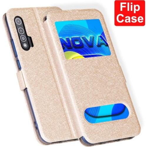 Open window case For Huawei NOVA 6 5G case Nova6 PU Leather Flip back Cover cases for Huawei nova6 6.57'' WLZ-AL10 case shell