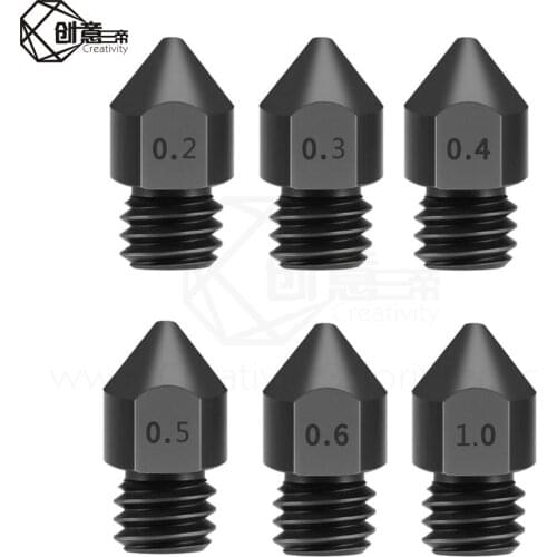 Creativity 5PS nozzle1.75mm for MK8 Ender 3 CR10 CR10S hotend kit 3D Printer Parts Reprap MK8 Hardened Steel Nozzle