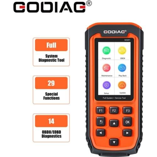 GODIAG GD201 Car Diagnostic Tool Full System ABS SRS Scanner with TPMS/DPF/Injector coding/EPB/SAS Reset Services