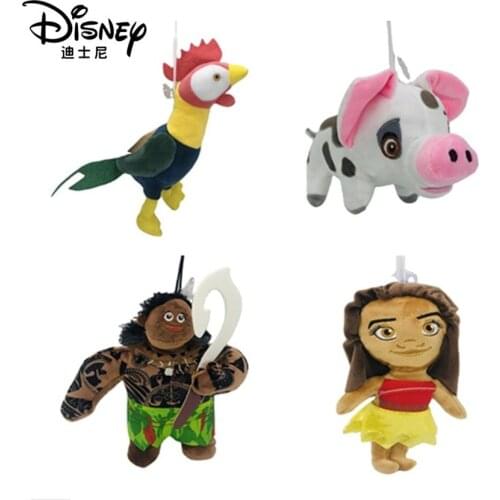 Disney 20-25CM Kawaii Plush Toy Doll Moana Maui Hei Hei the Rooster Spotted Pig Stuffed Birthday Christmas Gift Toy for Children