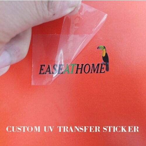 Customized logo label UV transfer pressure sensitive sticker instead of printing