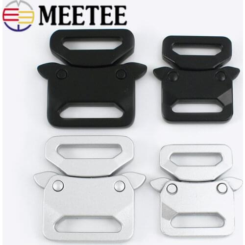 Meetee 5/10pcs ID20/25mm Metal Automatic Release Buckles Belt Adjustment Buckle DIY Multifunctional Outdoor Strap Band Snap Hook