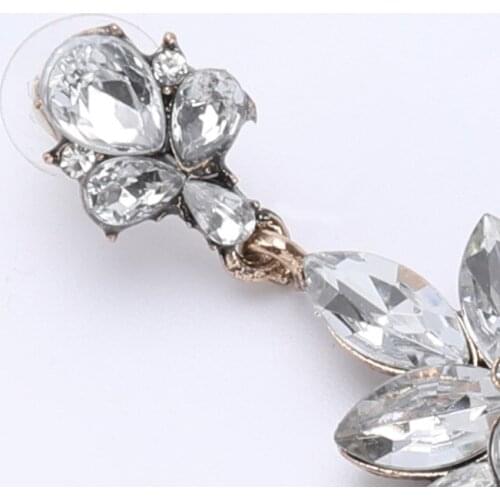 Alloy Trendy Unique Statement Bohemia Crystal Bridal Earrings For Women Jewelry