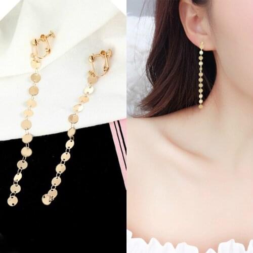 Fashion Jewelry Statement Earrings Temperament Metal Photosensitive Face Small Round Long Earrings Bohemian Womens Earrings