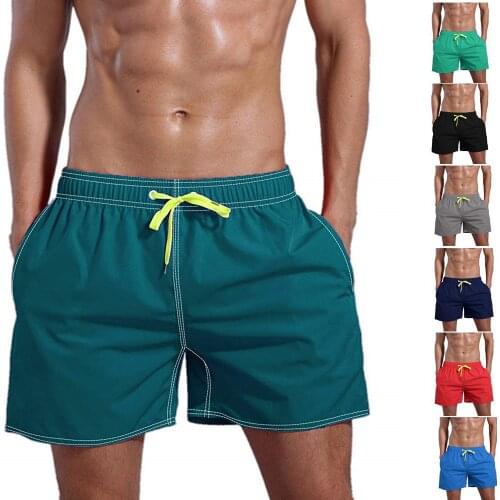 2021 Summer Mens Shorts Beach Pants Solid Color Cotton Multicolor Colorful Beach Pants