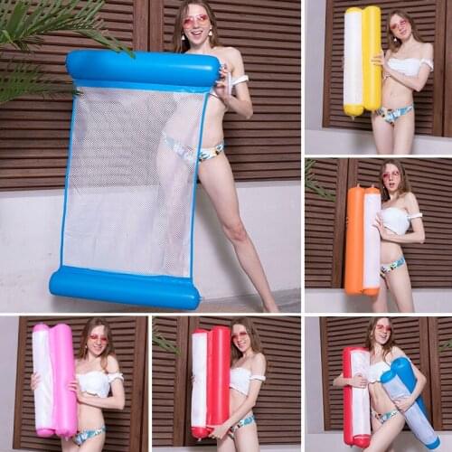 New leisure and entertainment belt net hammock, folding backrest floating row, water recliner, floating bed, swimming ring