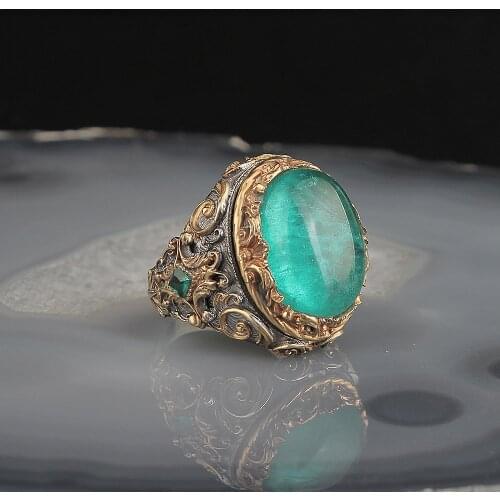 Paraiba Gemstone Lapping Plated 925 Sterling Silver Ring