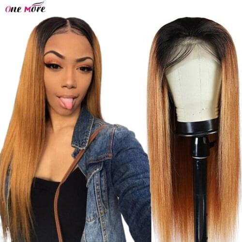 1B/30 Ombre Color 13*4 Straight Lace Front Human Hair Wigs Pre Plucked With Baby Hair 150% Density Brazilian Remy Blonde Wigs