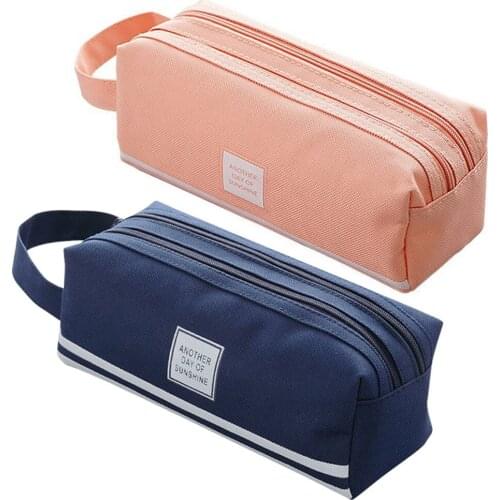 Pencil Case Large Capacity Student Stationery Pouch Pen Bag with Double Zipper Closure Office Student Stationery Organizer Bag