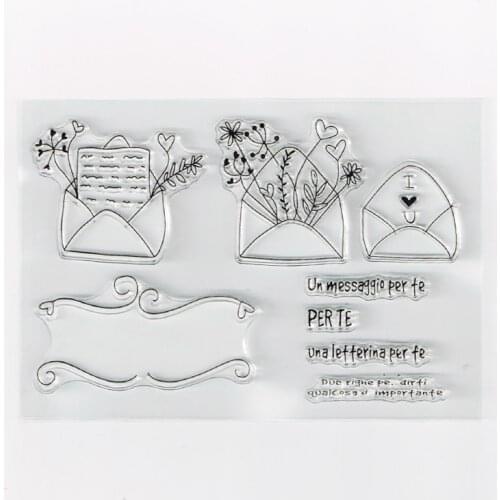 Flower Mail Stamps Transparent Clear Silicone Stamp for DIY scrapbooking/photo album Decorative card making