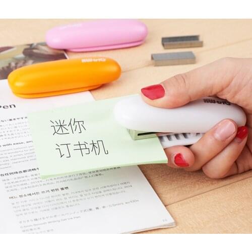 No. 12 Stapler. Fashionable Candy Color Mini Portable Foldable Labor Saving Bookbinding Machine Office Student Supplies