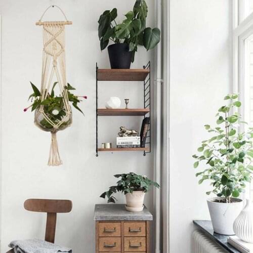 Hanging Plant Handmade Macrame Plant Hanger Flower Pot Planter Hanger Wall Decor Courtyard Garden Hanging Planter Hanging Basket