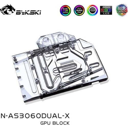 Bykski GPU Cooler water Block for ASUS DUAL RTX3060 12G GAMING Full Cover video card GPU Water Cooling radiator N-AS3060DUAL-X