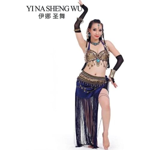 Tribal Belly Dance Costume New India Belly Dance Wear Women Professional Stage Performance of Indian Dance Bra+Hip scarf 2Pc set