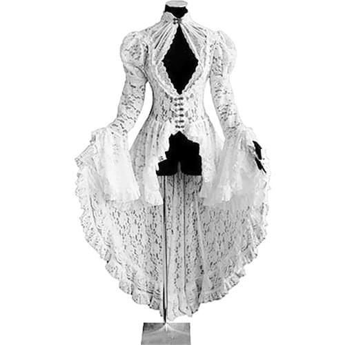 Ladies Tuxedo Skirt Dress Retro Elegant Temperament Lace Stitching Elegant Gothic Costume Party Women Dress #40