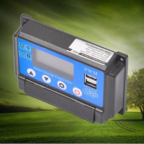 1Pc 60A 12V 24V Auto Solar Charge Controller Auto Work PWM With LCD Dual USB 5V Output Solar Cell Panel Regulator PV Home