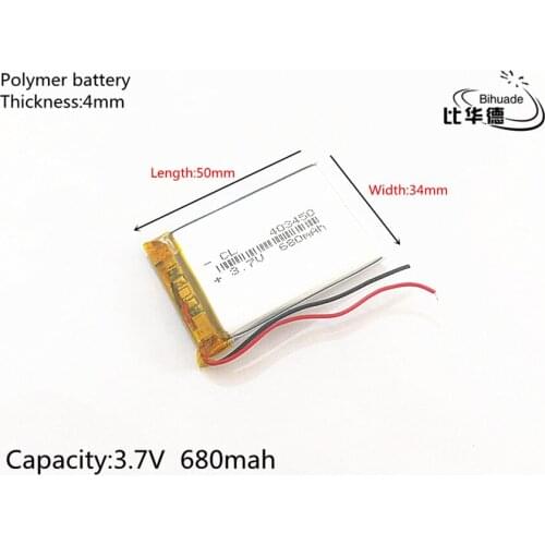 1pcs/lot 3.7V 680mAh 403450 Lithium Polymer Li-Po li ion Rechargeable Battery cells For Mp3 MP4 MP5