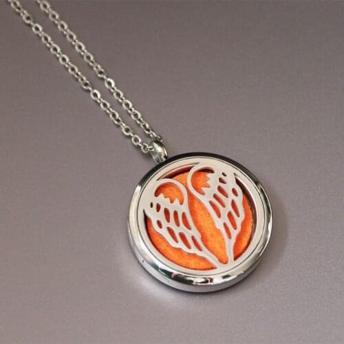 1pc Eagle Wing Locket Perfume Box Stainless Steel Necklace Personalized Name Custom Jewelry Pendants Necklaces Women Men Gift