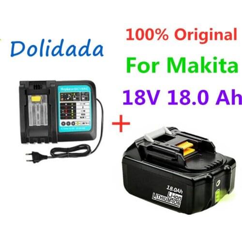 100%original 18V18Ah Battery 18000mah Li-Ion Battery Replacement Power Battery for MAKITA BL1880 BL1860 BL1830battery+3A Charger