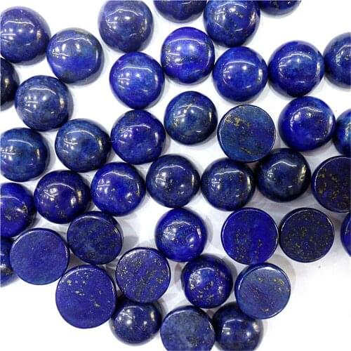 100Pcs 8x4mm Wholesale Natural Blue Lapis Lazuli Round Cab Cabochon DIY Jewelry Making Accessories M30