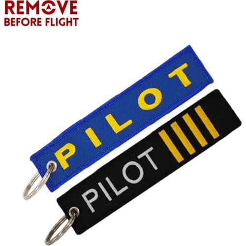 2pcs/set Pilot Key Ring OEM Embroidery Luggage Safety Tag Key Fob Remove Before Flight Key Chain Fashion Aviation Gifts