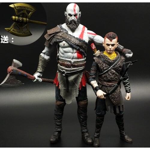 7 Inch Kratos 2 Father and Son Ares Kratos Flame Blade Action Figure Doll Toys Model Ornaments Gift NECA