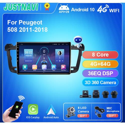 Android 9.0 Car Radio Player GPS Navigation Radio Stereo For Peugeot 508 2011-2017 2018 Auto Radio DSP Carplay Camera Multimedia