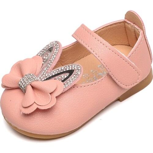 Skoex Children Pu Leather Shoes Baby Girl Fashion Cute Bows Princess Shoes Kids Little Girls Breathable Flat Toddler Casual Shoe