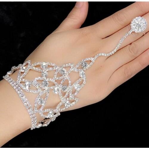 DollyBling Fashion Boutique rhinestone Bracelet Three Exotic All-match Drop Type Rhinestone Hand Chain BRA-06094