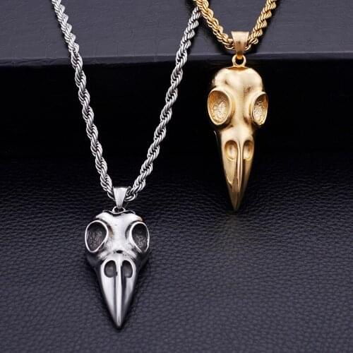 Gothic retro ostrich head stainless steel pendant mens