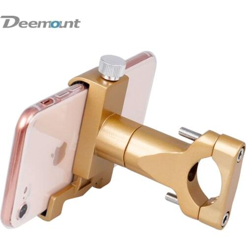 Deemount Heavy Duty Alloy Phone Mount Bicycle Handlebar Rack 360D Rotation Width Adjust GPS Holder Motorcycle E-bike Bracket