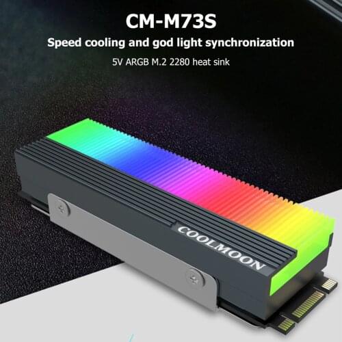 COOLMOON CM-M7S M.2 ARGB SSD Heatsink Cooler 2280 Solid State Drive Radiator Pad Video Graphics Card Water Cooler Radiator