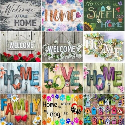 Mosaic Cross Stitch Art Kits 5D Diy Diamond Painting Word Connect Pictures Embroidery Rhinestones Home Decor Handmade Gifts