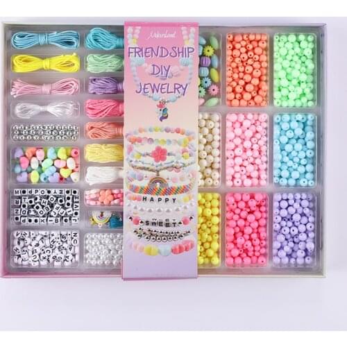 Makersland DIY Handmade Beaded Toy with Accessory Set Girl Weaving Bracelet Jewelry Making Sets Creative Toys For children Gift