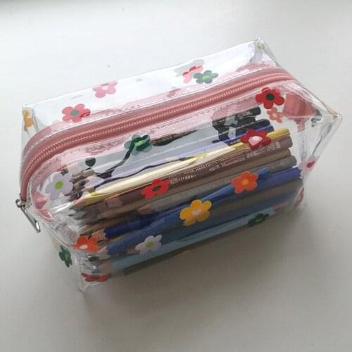 New 1pc Transparent Big Pencil Case School Supplies Pencil Bag Stationery School Back