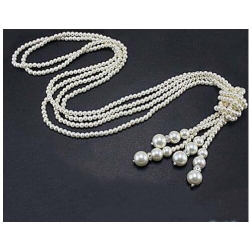 New Arriver Pearl Jewelry Wholesale White Potato Freshwater Pearl 40'' Long Pearl Necklace