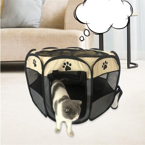 Oxford Folding Large Octagonal Pet Dog Cage Cat Nest Tent Playground Fence Indoor