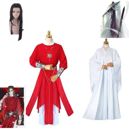 Hot Anime Tian Guan Ci Fu Xie Lian Hua cheng Cosplay costume Wig Hair Bun Ancient Widows peak BL Novel Sa