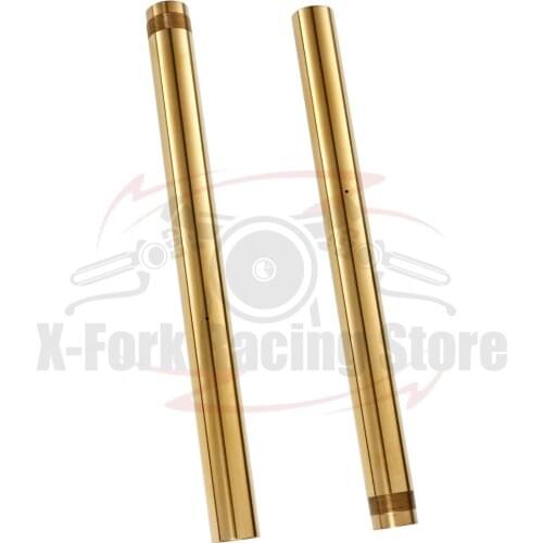 Front Fork Pipes Gold Inner Fork Tubes Pair For KAWASAKI ZX-7RR 1996-2000 1997 1998 1999 44013-1425-KF 44013-1424-KF 43X500mm