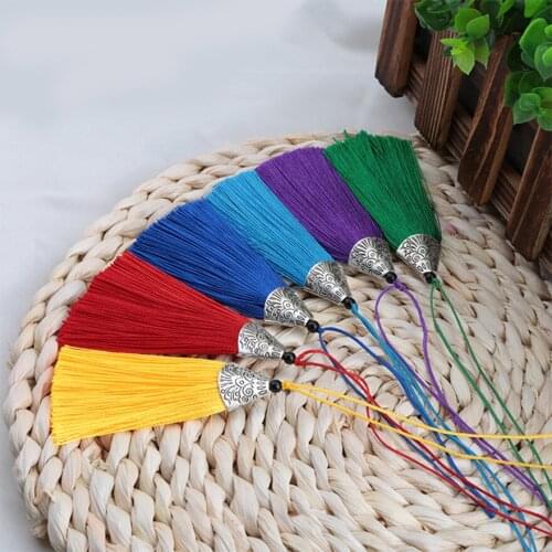 High Quality 35 Colors 9cm Hanging rope Silk Tassels fringe sewing bang tassel trim key tassels for DIY Embellish curtain access